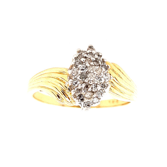 Pre Owned 14ct Diamond Cluster Ring ZN891